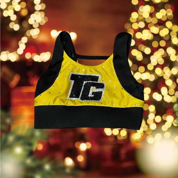 JAGS and TC Cheer Crop Tops - Black and Yellow - Picture 3 of 5